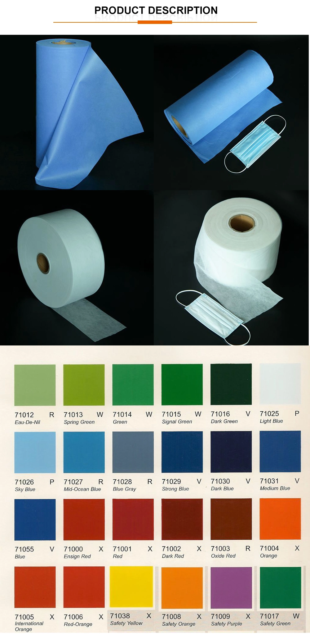 100% Polypropylene Medical Disposable Non Woven Supbond Fabric