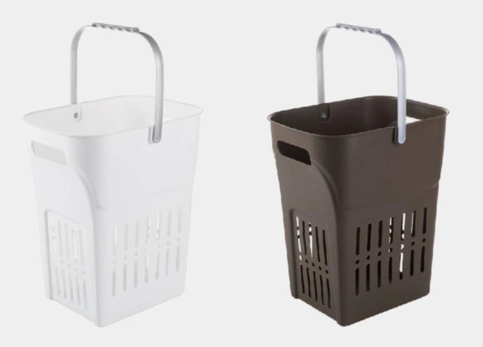 Plastic Laundry Basket for Bathroom Storage Organizing with Handle