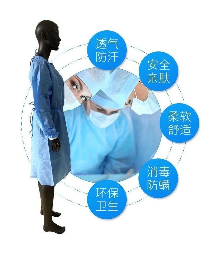 SMS Disposable Non-Woven Protective Clothing Dustproof, Waterproof and Anti-Virus Work Clothes Factory Direct Export Quality