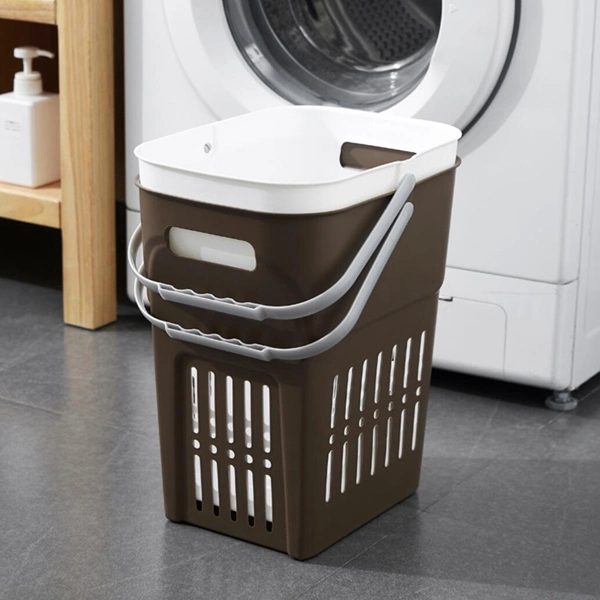 Plastic Laundry Basket Hamper with Handles Dirty Clothes Storage Washing Bin