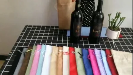 Modische Jute-Sackleinen-Verpackungstasche aus Sackleinen für Hochzeiten, Wein und Champagner