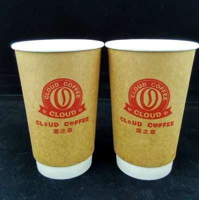 Benutzerdefinierter Druck, Logo-Design, umweltfreundlicher Einweg-Kraft-Wellpappe-Halter für kalte Getränke, heißen Kaffee, Pappbecher